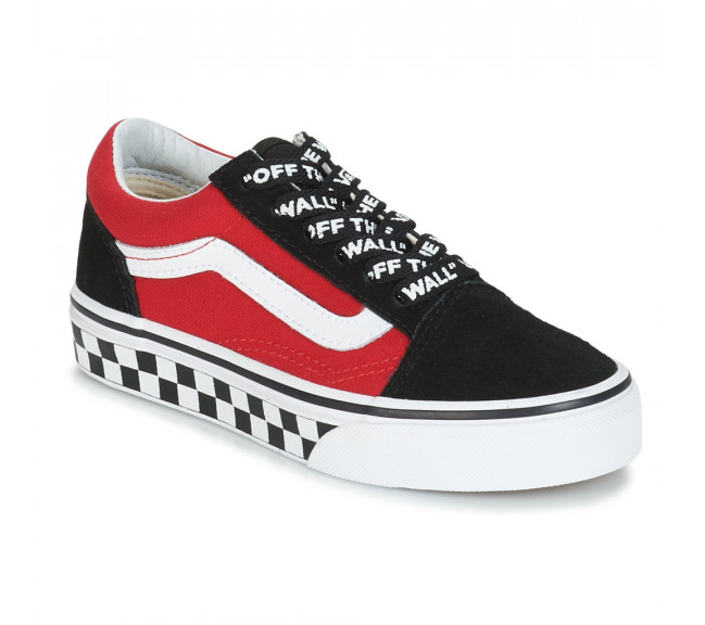 vans rouge noir