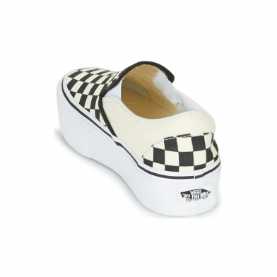 vans checkerboard classic slip-on platform noir-blanc vn00018ebww1