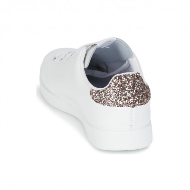 Baskets blanches en cuir pour femme 125104 rosa
