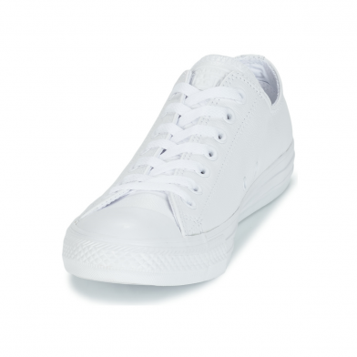 Chaussures basses en cuir pour adulte chuck taylor all star leather monoblanc 136823c