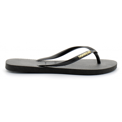 Tong pour femme Slim Logo Metallic black-gold 4119875.1924