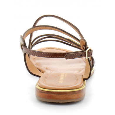 Sandales pour femme en cuir Harry tan-or 23233