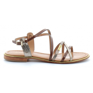 Sandales pour femme en cuir Harry tan-or 23233