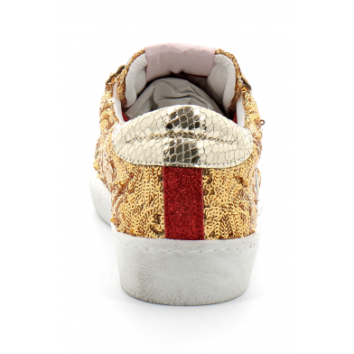 Basket mode basse à lacet pour femme Catri or 4900