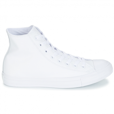 Chaussures montantes à lacet en cuir pour adulte Chuck Taylor All Star Leather monoblanc 1t406