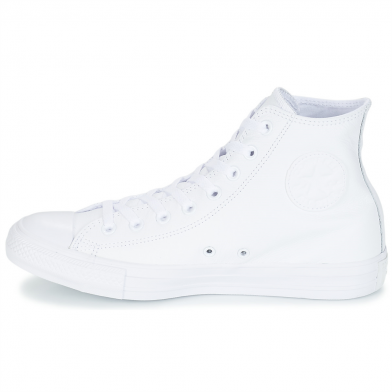 Chaussures montantes à lacet en cuir pour adulte Chuck Taylor All Star Leather monoblanc 1t406