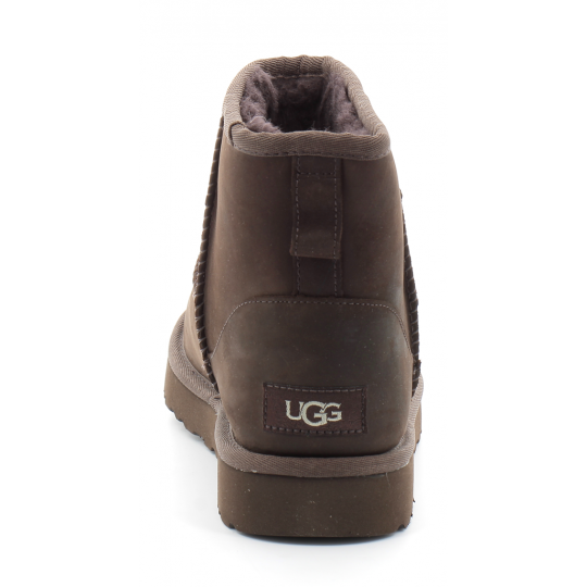 ugg classic mini leather bottes marron 1016558-cho