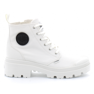 Chaussures montante pour femme à fermeture eclair PALLABASE TWILL white 96907-116-m