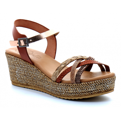 porronet sandale marron cuero rosé