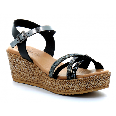 porronet sandale noir noire plomb