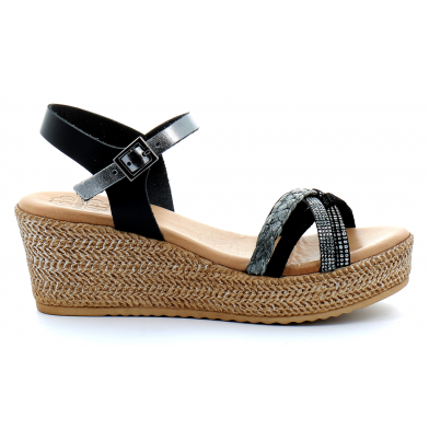 porronet sandale noir noire plomb