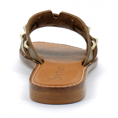 Sandale en cuir pour femme SILVIA kaki olivia