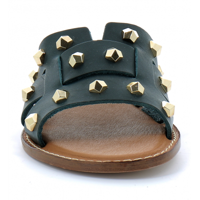 Sandale en cuir pour femme SILVIA vert petrolio