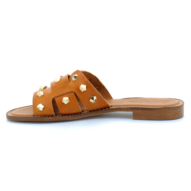 Sandale en cuir pour femme SILVIA miel miele