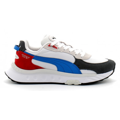 puma wild rider rollin blanc-bleu 381517-04