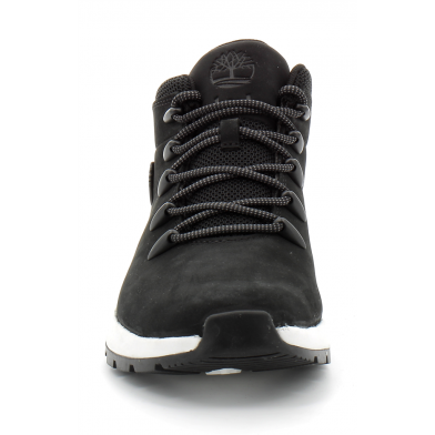 Basket mi-haute à lacets pour homme en noir et jaune Sprint Trekker noir mn.