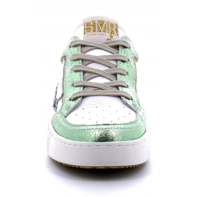 Basket mode à lacet pour femme ARTO blanc-vert-or 7652