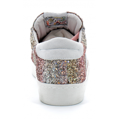 Basket mode basse à lacet pour femme Catri rose-glitter 7598