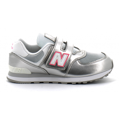 Chaussures de sport à scratch pour enfant PV574 silver/metal pv574lf1