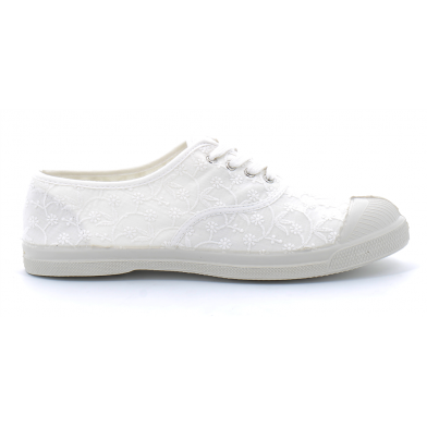 Tennis à lacet broderie pour adulte blanc f15004c20j04