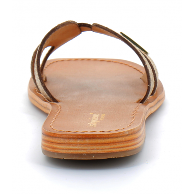 Mules pour femme en cuir Hadamia or 42890