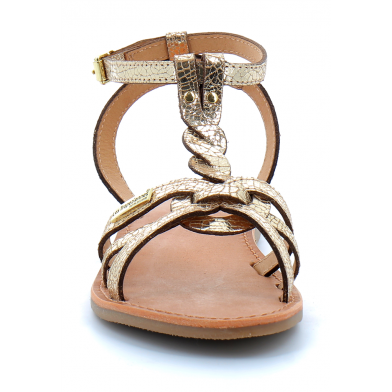 Sandales pour femme bride cheville Hamsuni or 43016