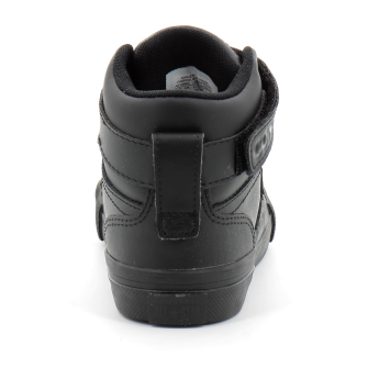 Chaussures montantes à lacet elastique en cuir pour enfant black/black a01069c