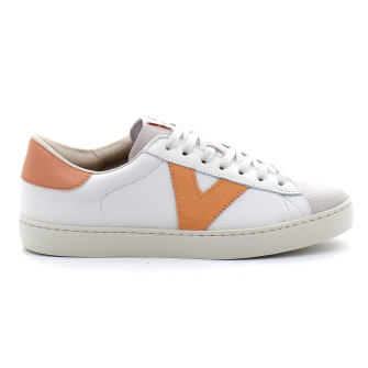 Baskets basses à lacets en cuir pour femme 1126142 melocoton