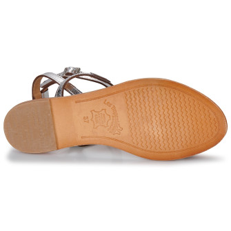 Sandales pour femme bride cheville en cuir Hilan argent 63508