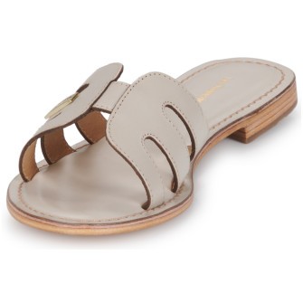 Mules pour femme en cuir Damia creme 63080