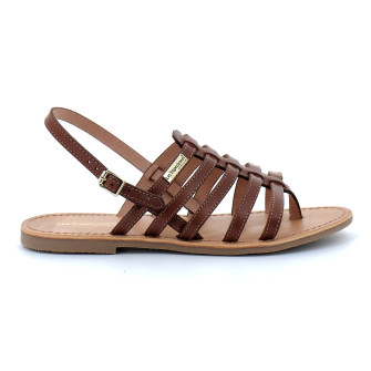Sandales spartiates à entre-doigts pour femme Hika tan 63502