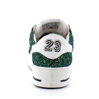 Basket mode basse à lacet pour femme NOUBAR blanc-vert 10503