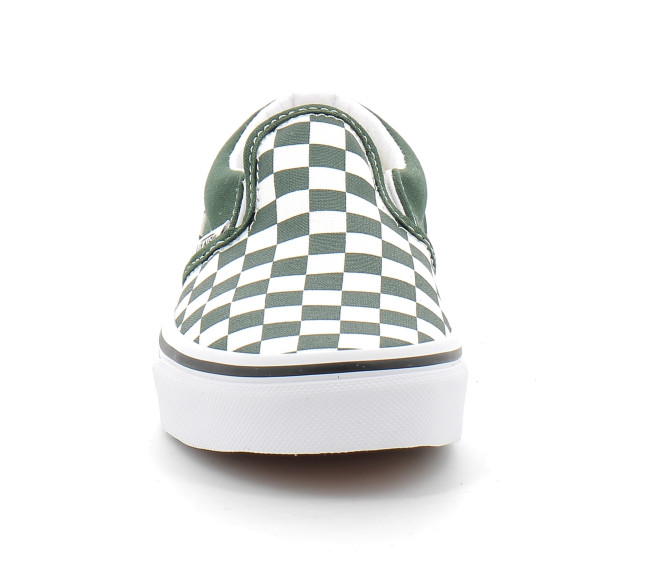 Forest green store checkered vans