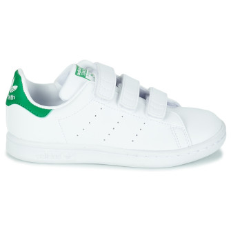 Chaussures de sport à scratch pour enfant stan smith blanc-vert m20607