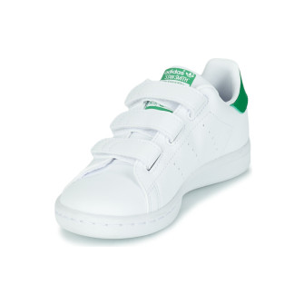 Chaussures de sport à scratch pour enfant stan smith blanc-vert m20607