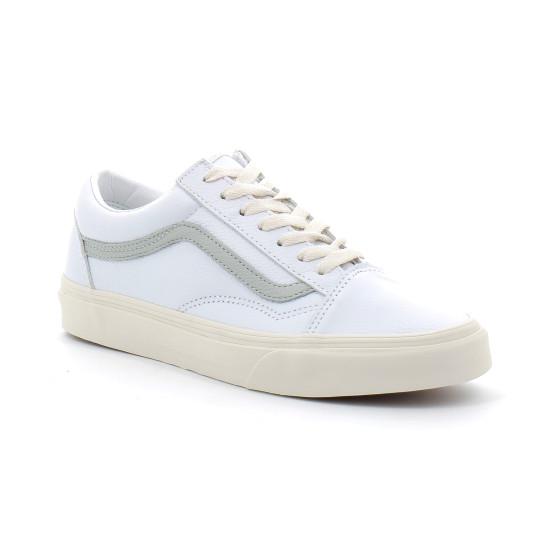 Chaussures basses à lacets en cuir pour femme Old Skool gris-clair vn0005ufgry1