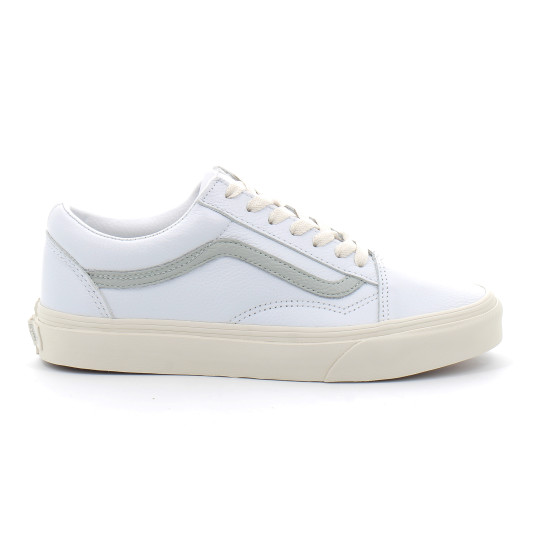 Chaussures basses à lacets en cuir pour femme Old Skool gris-clair vn0005ufgry1