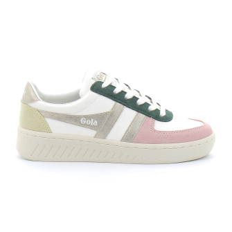 Baskets à lacets pour femmes Grandslam white/pink clb207wa
