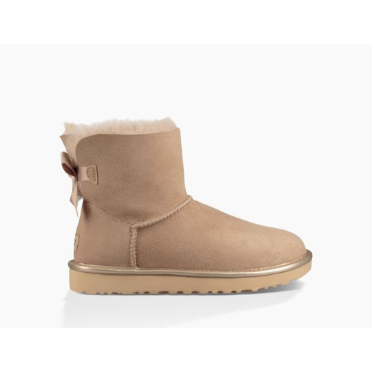 ugg mini bailey bow ii metallic driftwood 1019032