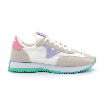 Baskets bassses à lacets pour femme à semelle bicolore 1134106 gris
