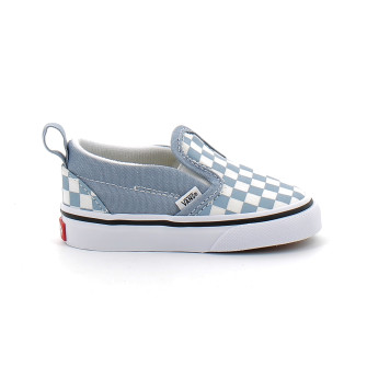 Chaussures basses sans lacets à elastique pour enfant Checkerboard Slip-On dusty blue vn000ubsdsb1
