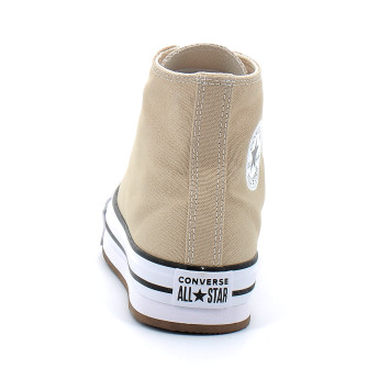 Chaussures montante a plateforme pour enfant en tissu Chuck Taylor All Star Lift Platform beige a06344c