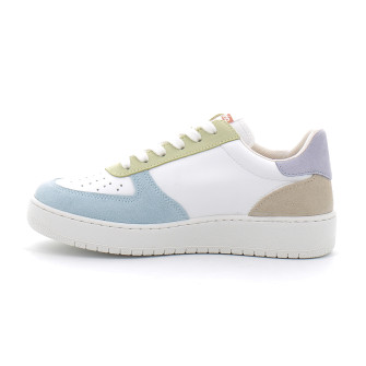 Baskets basses multicolores à lacets pour femme 1258214 celeste