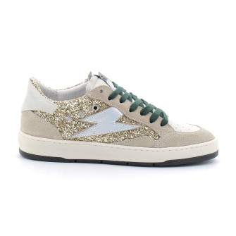 Basket mode basse à lacet pour femme DANY beige-doré a750