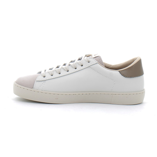 Baskets basses à lacets en cuir pour femme 1126142 beige