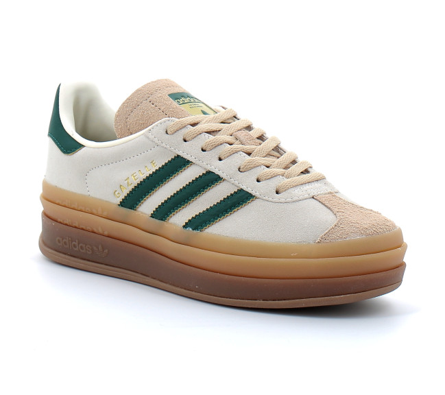 Chaussure Compensée Gazelle Bold beige-vert id7056