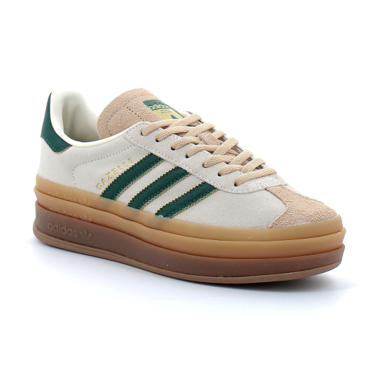 Chaussure Compensée Gazelle Bold beige-vert id7056