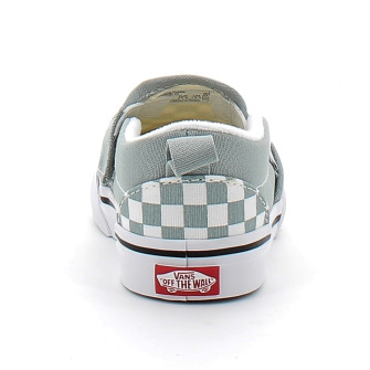 Chaussures basses sans lacets à elastique pour enfant Checkerboard Slip-On grey vn000dotep01