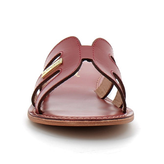 Mules pour femme en cuir Damia rouge 330626