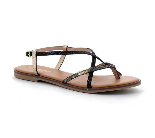Sandales femme à entre-doigts Monagum noir-multi 330725